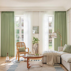 1pc Matcha Green Blackout Bedroom Curtain Home Decor
