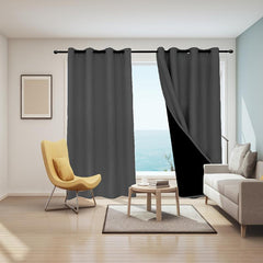 Blackout Grommet Top Curtains for Bedroom - Insulated Room Darkening Drapes