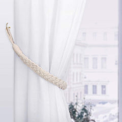 2pcs Curtain Rope Buckle Cotton Knitted Knot Braided Window Curtain Tiebacks