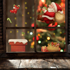 2pcs Christmas Window Stickers Santa Claus Windows Decals