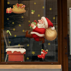 2pcs Christmas Window Stickers Santa Claus Windows Decals