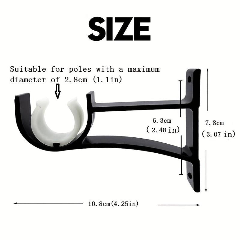 Aluminum Alloy Curtain Rod Bracket with 2 Screws