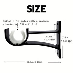 Aluminum Alloy Curtain Rod Bracket with 2 Screws