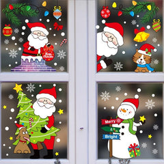 Christmas Glass Electrostatic Window Sticker Santa Claus Elk Window Sticker