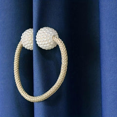 4pcs Faux Pearl Magnetic Curtain Clip Holdback