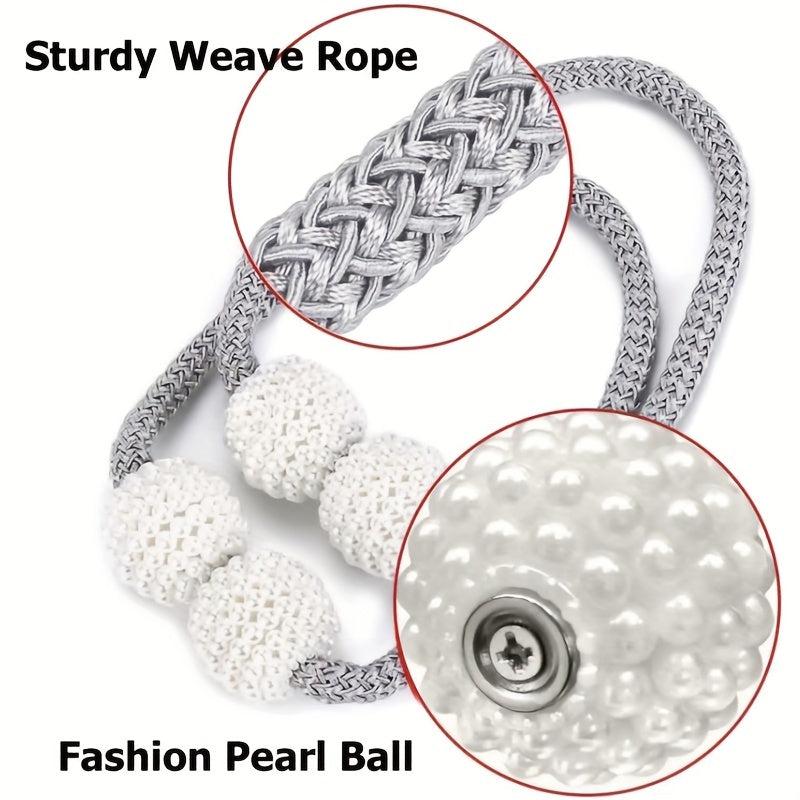 4pcs Faux Pearl Magnetic Curtain Clip Holdback