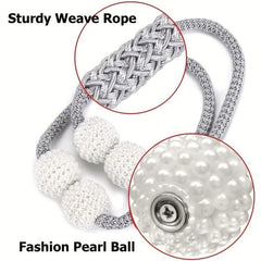 4pcs Faux Pearl Magnetic Curtain Clip Holdback
