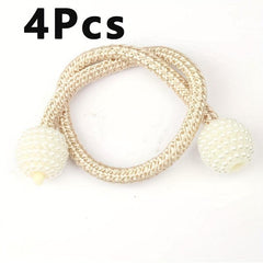 4pcs Faux Pearl Magnetic Curtain Clip Holdback