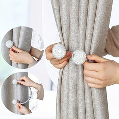 4pcs Faux Pearl Magnetic Curtain Clip Holdback