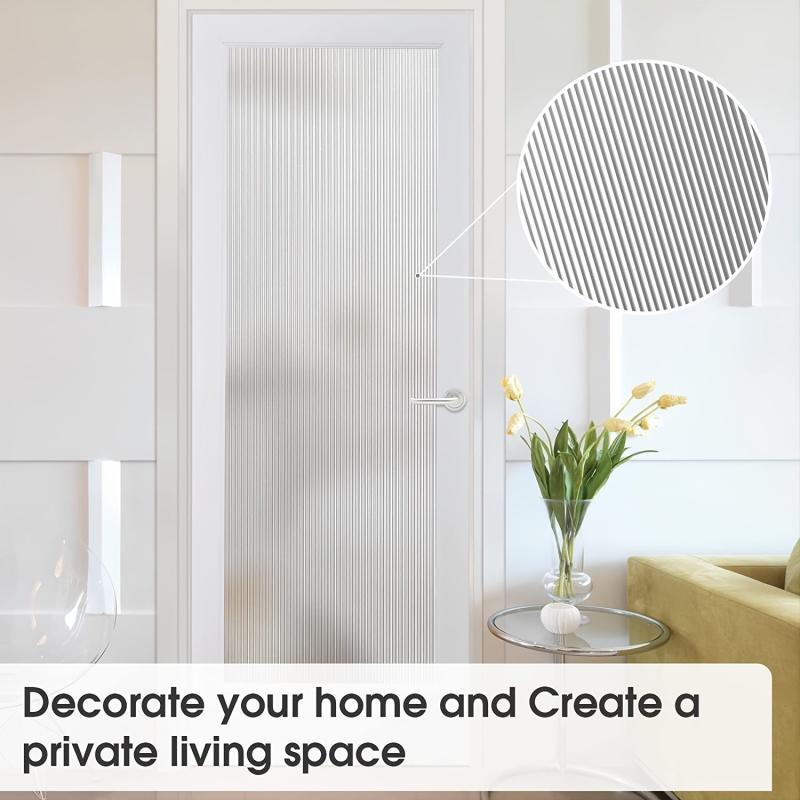 Privacy Film Static Clings Reeded Glass Window Film