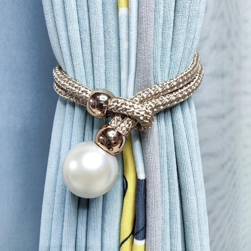 2pcs Faux Pearl Curtain Holdbacks