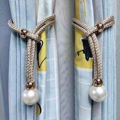 2pcs Faux Pearl Curtain Holdbacks