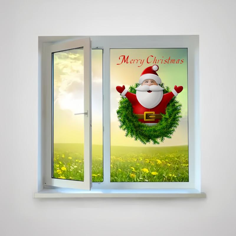 Christmas Window Sticker Santa Claus Party Decorations