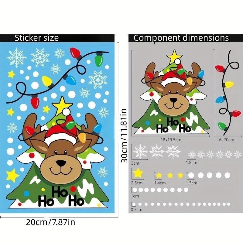 Christmas Window Stickers 6pcs Set Snowflake Santa Claus Snowman Decoration