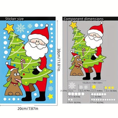 Christmas Window Stickers 6pcs Set Snowflake Santa Claus Snowman Decoration