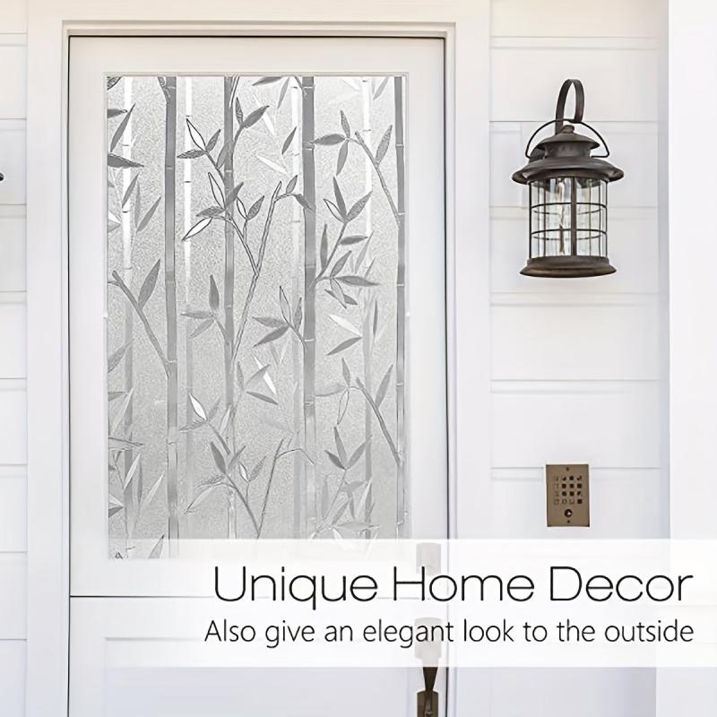 Bamboo Glass Window Stickers Frosted Privacy Film