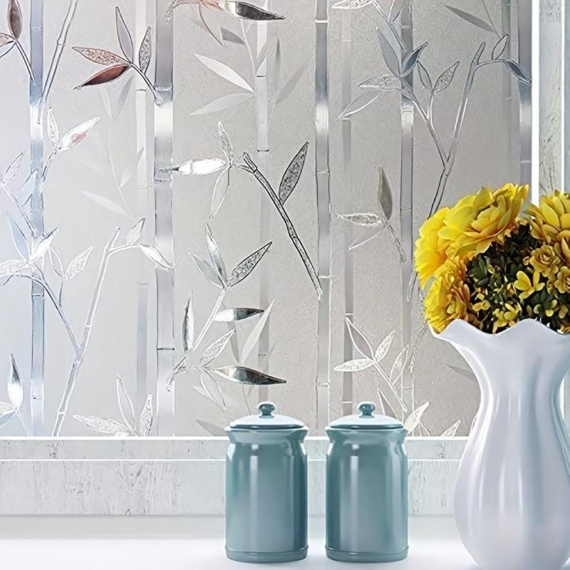 Bamboo Glass Window Stickers Frosted Privacy Film