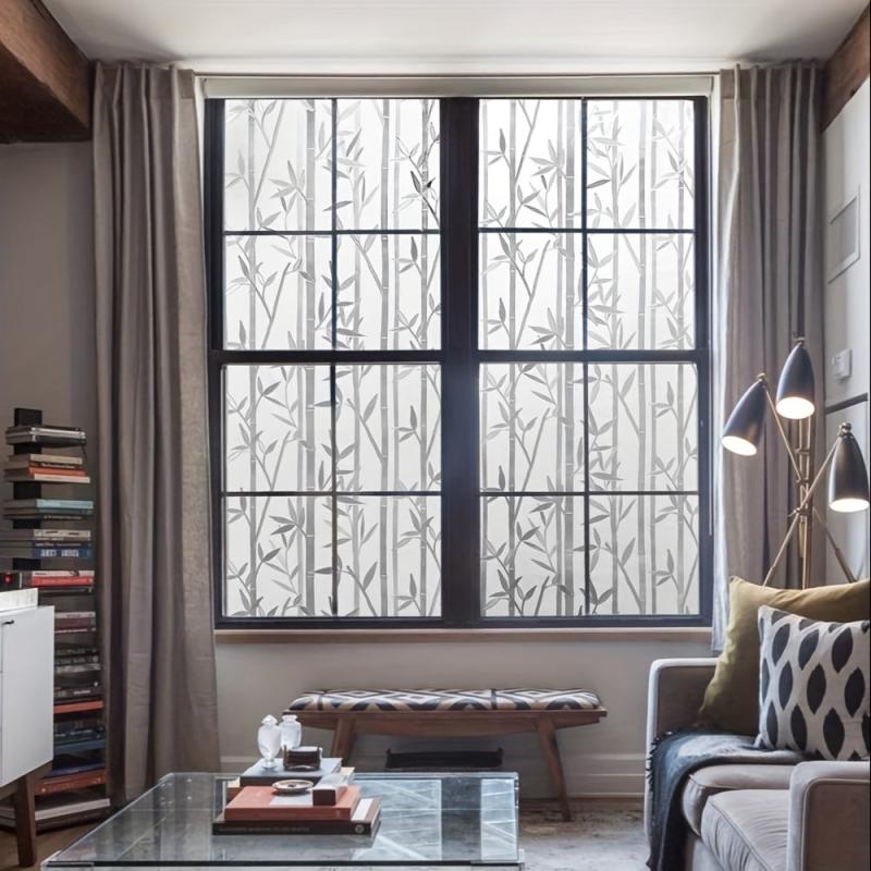 Bamboo Glass Window Stickers Frosted Privacy Film