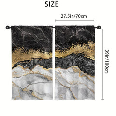 Golden Marble Kitchen Curtains Set