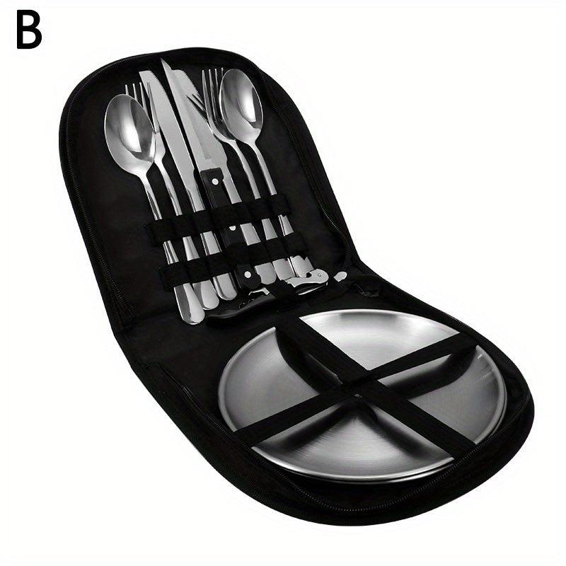 10pcs Stainless Steel Camping Cooking Utensils Set