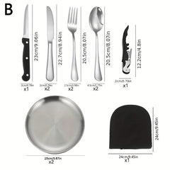 10pcs Stainless Steel Camping Cooking Utensils Set