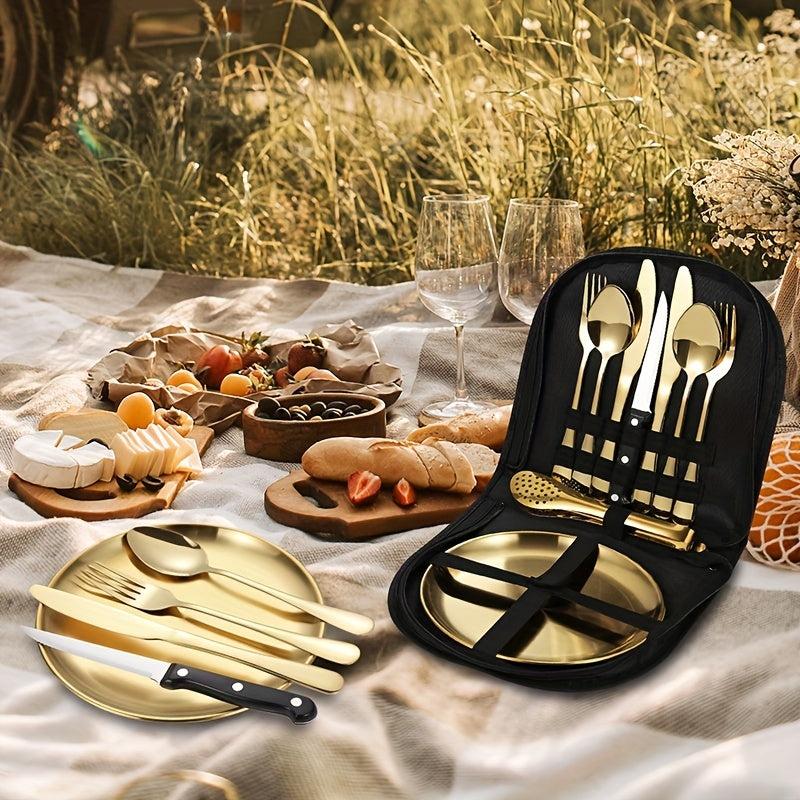 10pcs Stainless Steel Camping Cooking Utensils Set