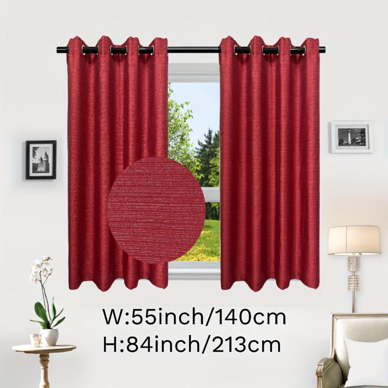 Burgundy Grommet Top Curtain Panel for Home Decor