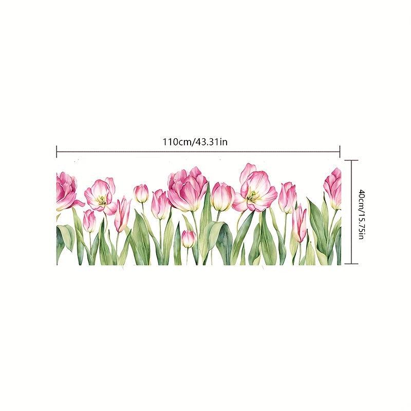 Colorful Tulip Flower Glass Window Film - Decorate Your Home with Tulips