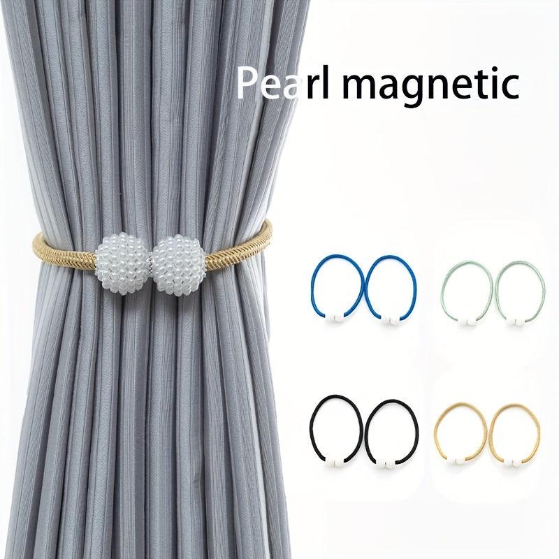 2pcs Pearl Magnetic Tieback Curtain Accessories for Home Decor