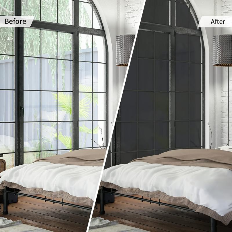 Opaque Window Privacy Film Removable Non Adhesive Sun Blocking Window Tint