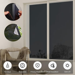 Opaque Window Privacy Film Removable Non Adhesive Sun Blocking Window Tint
