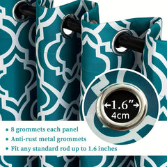 Blackout Printed Curtain Room Darkening Thermal Insulated Grommet Top Curtain