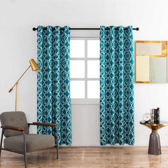 Blackout Printed Curtain Room Darkening Thermal Insulated Grommet Top Curtain