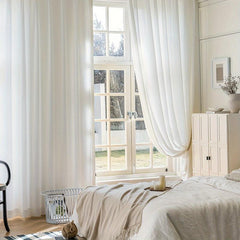 Translucent Sheer Curtain with Rod Pocket for Home Decor