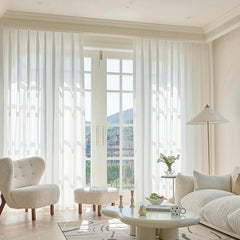 Translucent Sheer Curtain with Rod Pocket for Home Decor