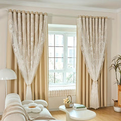 Fancy Lace Curtains Double Layer Blackout Curtains For Bedroom