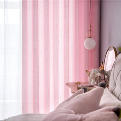 Stripe Pink Semi Sheer Blackout Curtains for Bedroom and Living Room