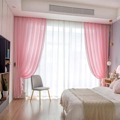 Stripe Pink Semi Sheer Blackout Curtains for Bedroom and Living Room