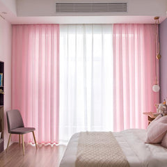 Stripe Pink Semi Sheer Blackout Curtains for Bedroom and Living Room