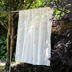 1pc Fresh And Rod Pocket Curtain Vertical Striped Small Window Curtain