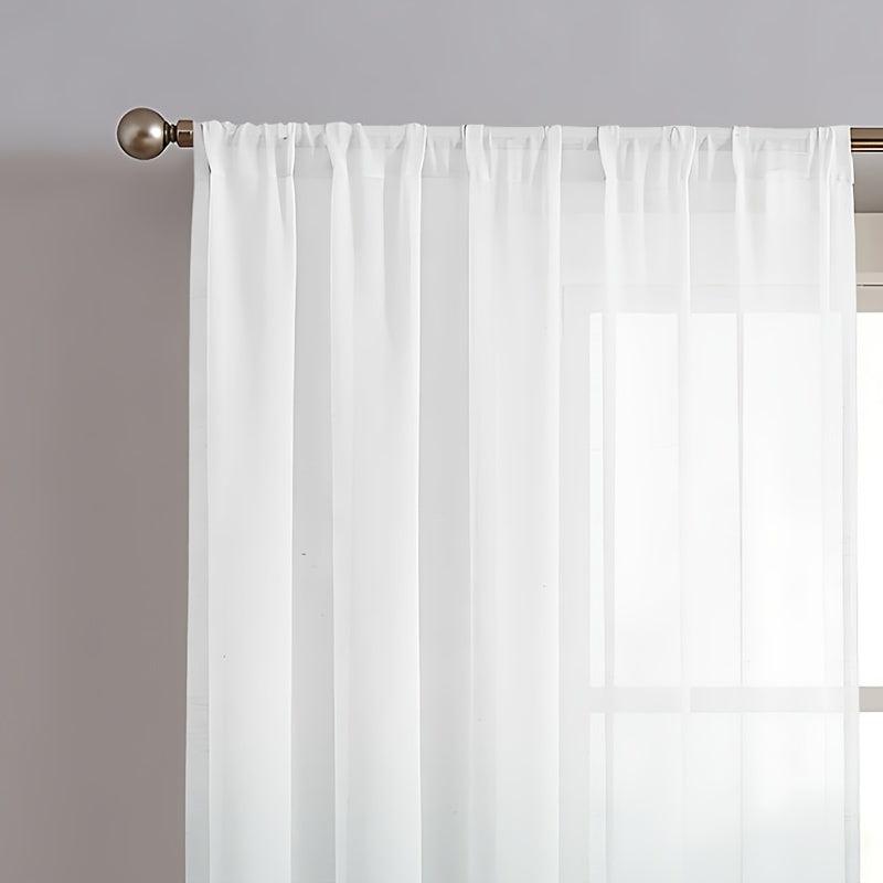 2 Panels Gradient Rod Pocket Sheer Curtains for Home