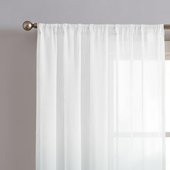 2 Panels Gradient Rod Pocket Sheer Curtains for Home