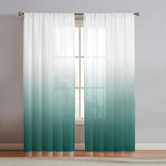 2 Panels Gradient Rod Pocket Sheer Curtains for Home