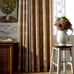 Semi Blackout Embroidery Curtain for Living Room Decor