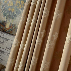 Semi Blackout Embroidery Curtain for Living Room Decor