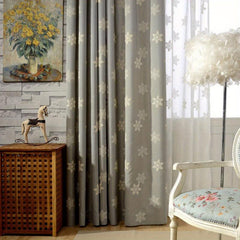 Semi Blackout Embroidery Curtain for Living Room Decor