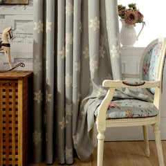 Semi Blackout Embroidery Curtain for Living Room Decor