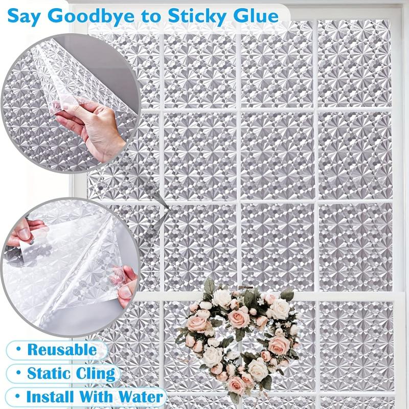 Privacy Window Film UV Protection Static Cling for Home Office