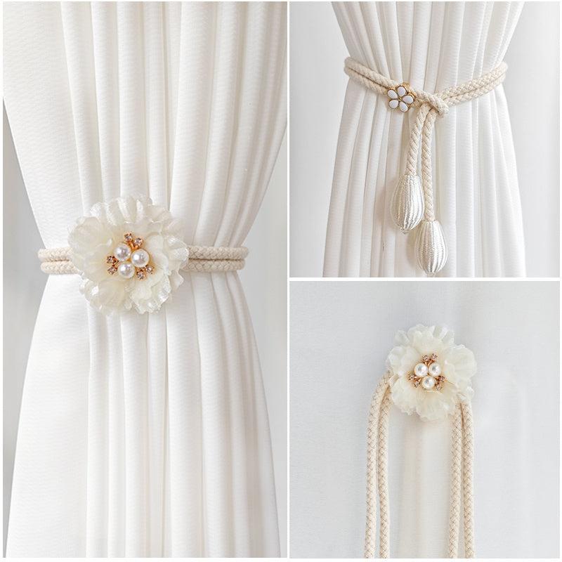 Faux Pearl Flower Curtain Buckle for Home Decor