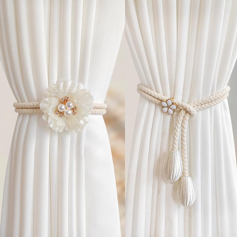 Faux Pearl Flower Curtain Buckle for Home Decor